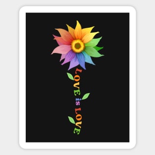 Love is Love Pride Rainbow Flower LGBTQ+ Sticker